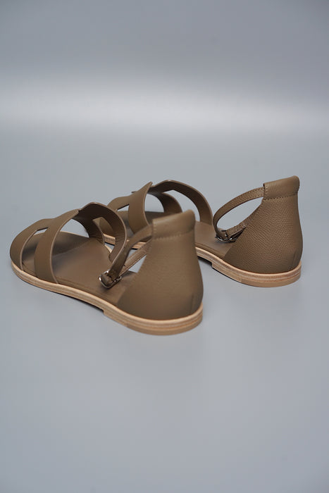 Hermes Santorini Sandals in Etoupe Size 38.5 (Brand New)