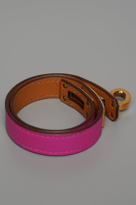 Hermes Kelly Double Tour Bracelet in Rose Pourpre T1 (Brand New)