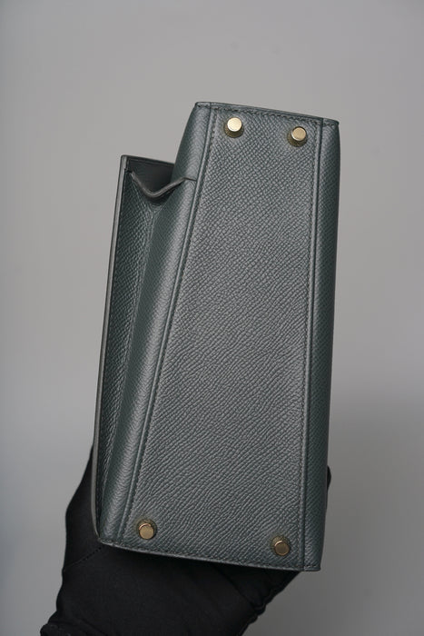 Hermes Kelly Sellier Desordre in Vert Mangrove Permabrass (Brand New)