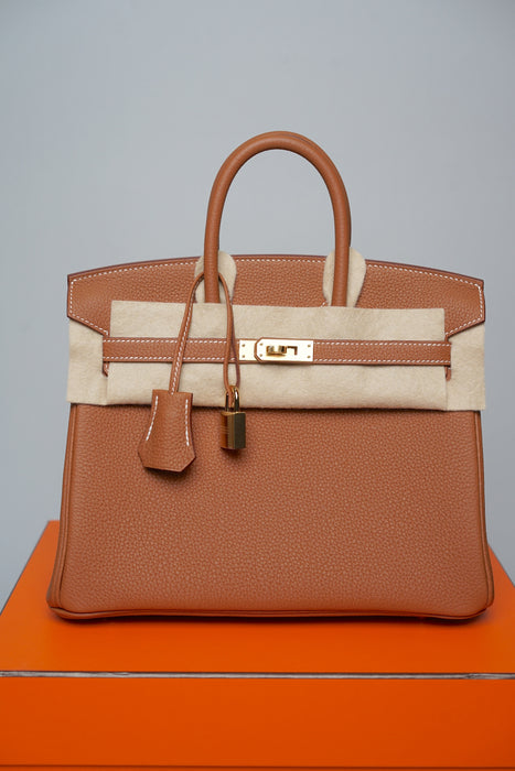 Hermes Birkin 25 in Gold Togo Ghw (Brand New)