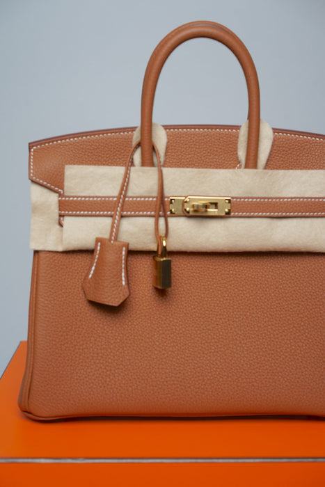 Hermes Birkin 25 in Gold Togo Ghw (Brand New)
