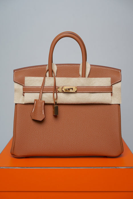 Hermes Birkin 25 in Gold Togo Ghw (Brand New)