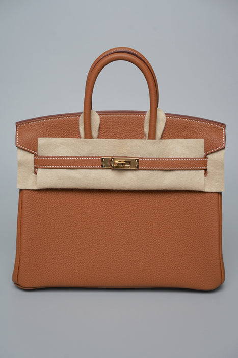 Hermes Birkin 25 in Gold Togo Ghw (Brand New)