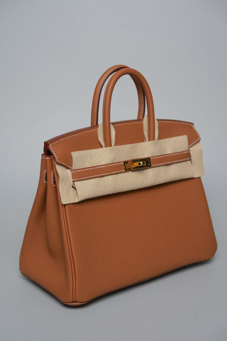 Hermes Birkin 25 in Gold Togo Ghw (Brand New)