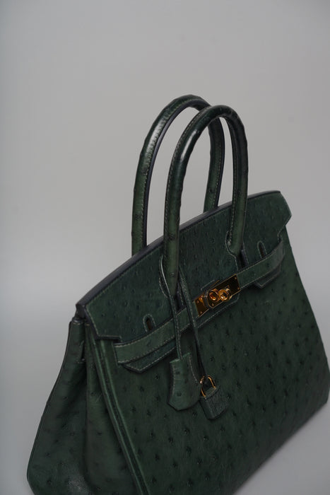 Hermes Birkin 30 in Vert Titien Ostrich Ghw