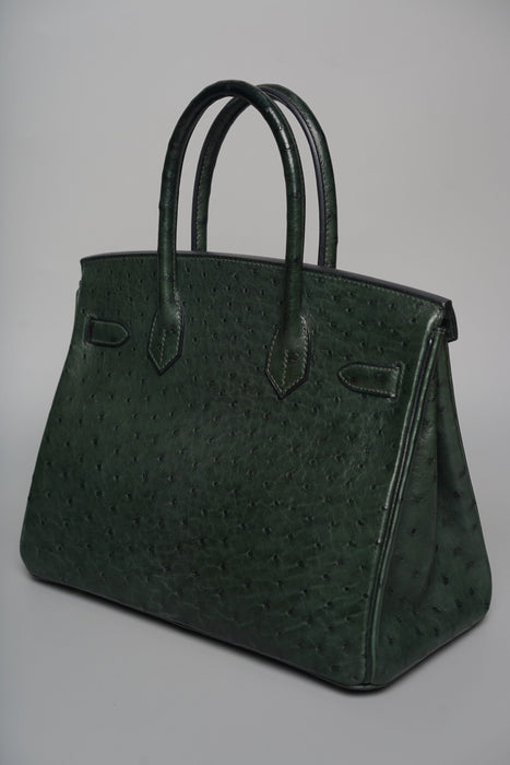 Hermes Birkin 30 in Vert Titien Ostrich Ghw