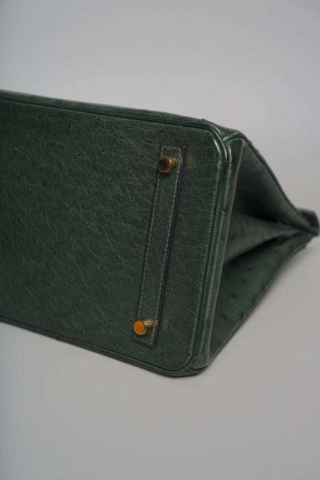 Hermes Birkin 30 in Vert Titien Ostrich Ghw
