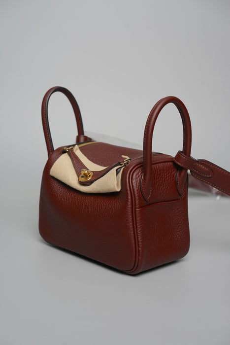 Hermes Mini Lindy II in Terre Ghw (Brand New)