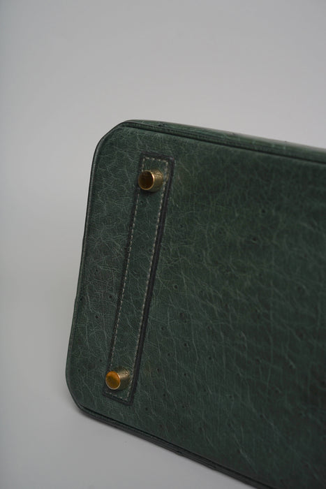 Hermes Birkin 30 in Vert Titien Ostrich Ghw