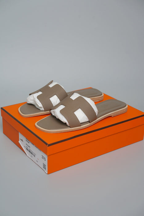 Hermes Oran Sandals in Etoupe Size 37 (Brand New)