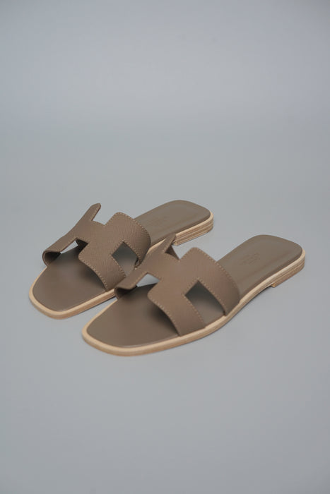 Hermes Oran Sandals in Etoupe Size 37 (Brand New)