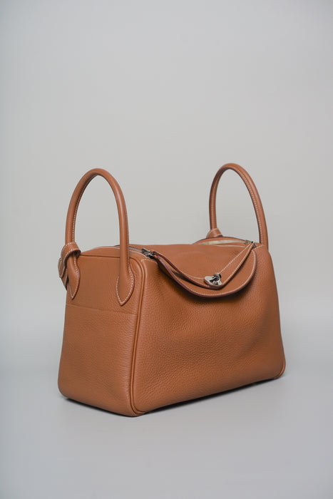 Hermes Lindy 30 in Gold Clemence Phw