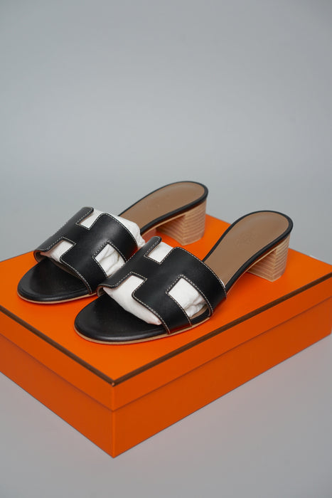 Hermes Oasis Sandals in Noir Size 37 (Brand New)