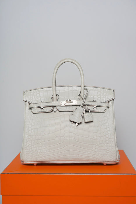 Hermes Birkin 25 HSS in Gris Perle Matte Brushed Phw (Brand New)