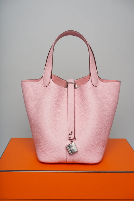 Hermes Picotin 18 in Rose Sakura Phw (Brand New)