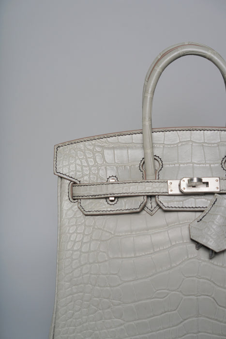 Hermes Birkin 25 HSS in Gris Perle Matte Brushed Phw (Brand New)