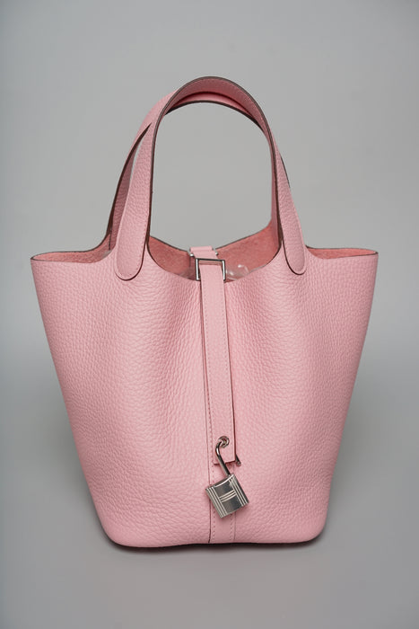 Hermes Picotin 18 in Rose Sakura Phw (Brand New)