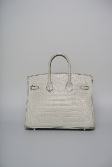 Hermes Birkin 25 HSS in Gris Perle Matte Brushed Phw (Brand New)