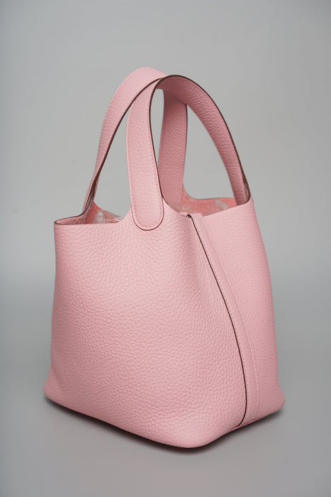 Hermes Picotin 18 in Rose Sakura Phw (Brand New)