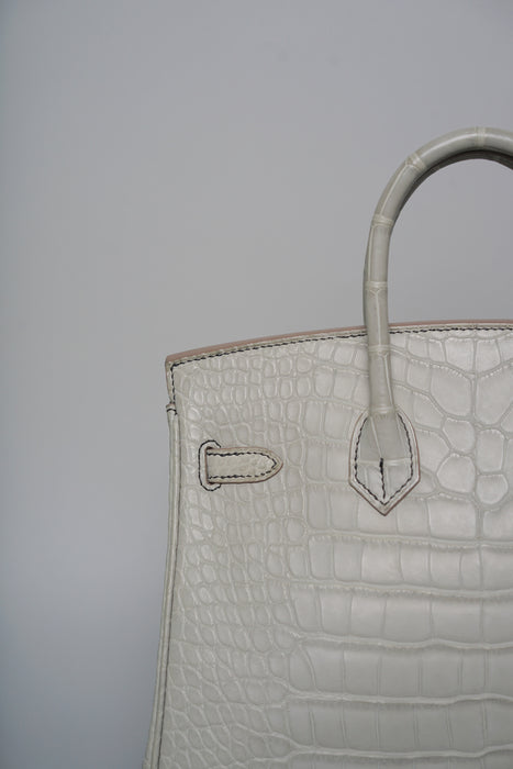Hermes Birkin 25 HSS in Gris Perle Matte Brushed Phw (Brand New)