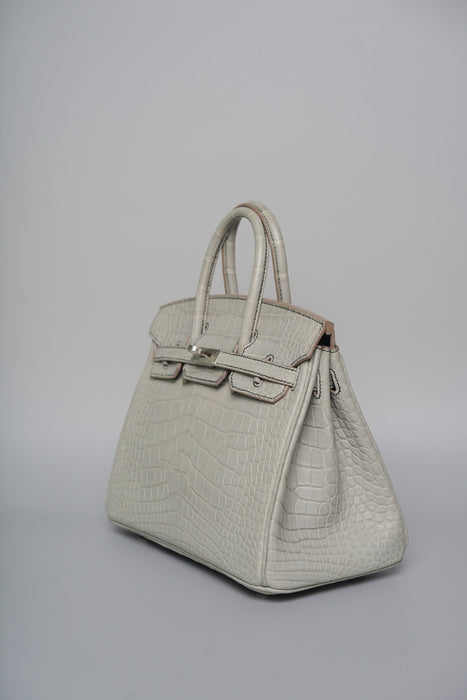 Hermes Birkin 25 HSS in Gris Perle Matte Brushed Phw (Brand New)