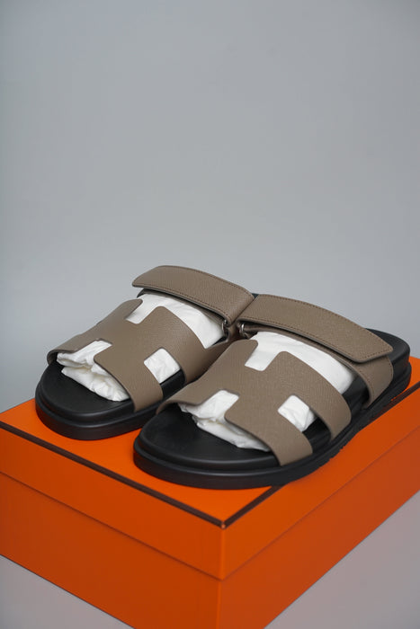 Hermes Chypre Sandals in Etoupe Size 39 (Brand New)