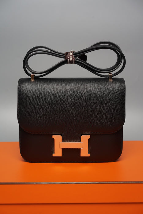 Hermes Constance 18 in Black Epsom Rghw (Brand New)