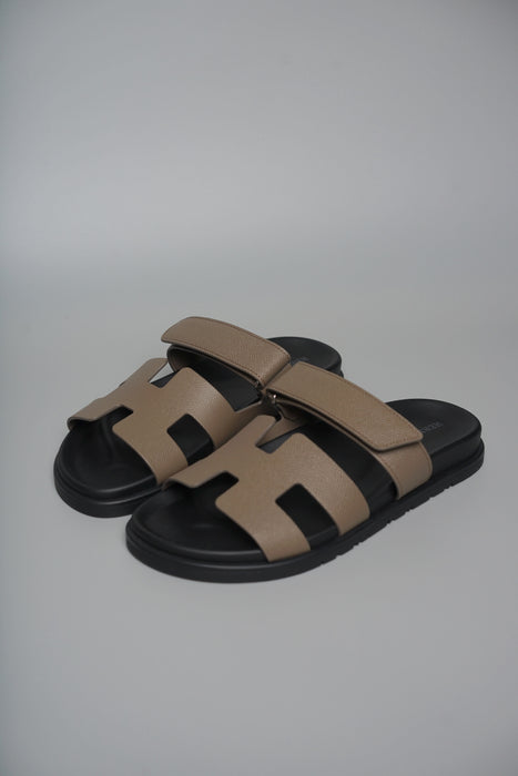 Hermes Chypre Sandals in Etoupe Size 39 (Brand New)
