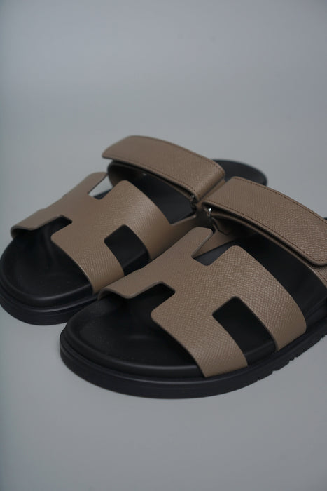 Hermes Chypre Sandals in Etoupe Size 39 (Brand New)