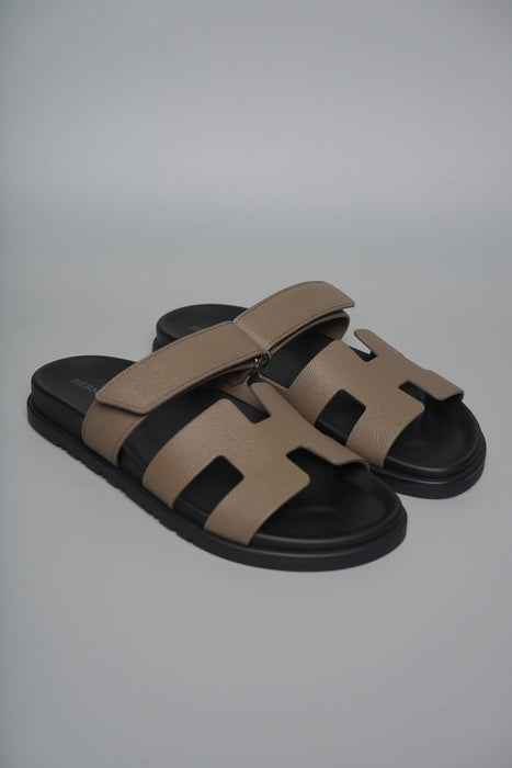 Hermes Chypre Sandals in Etoupe Size 39 (Brand New)
