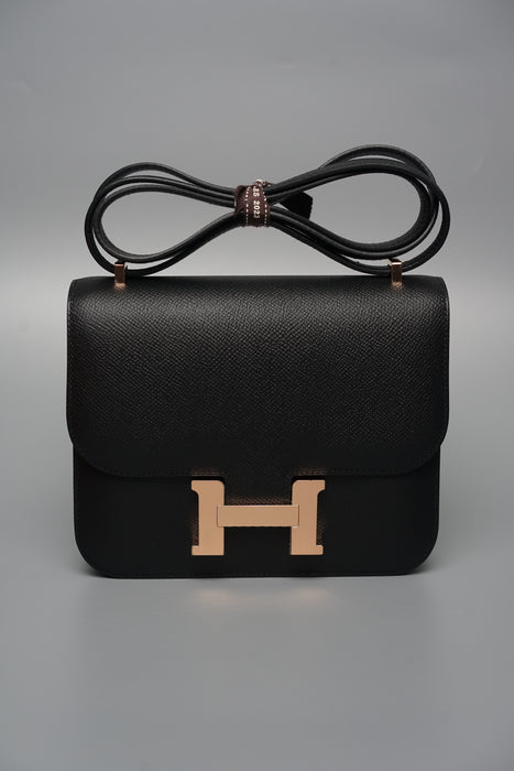 Hermes Constance 18 in Black Epsom Rghw (Brand New)