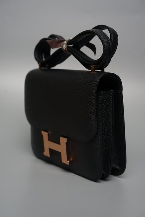 Hermes Constance 18 in Black Epsom Rghw (Brand New)