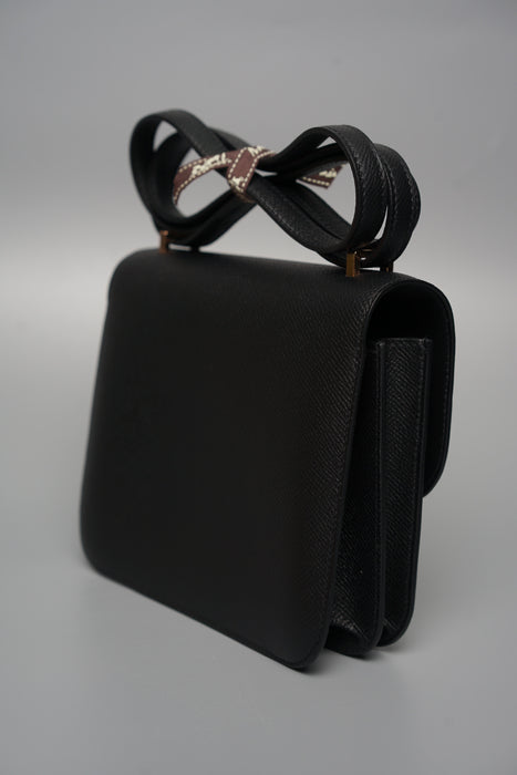 Hermes Constance 18 in Black Epsom Rghw (Brand New)