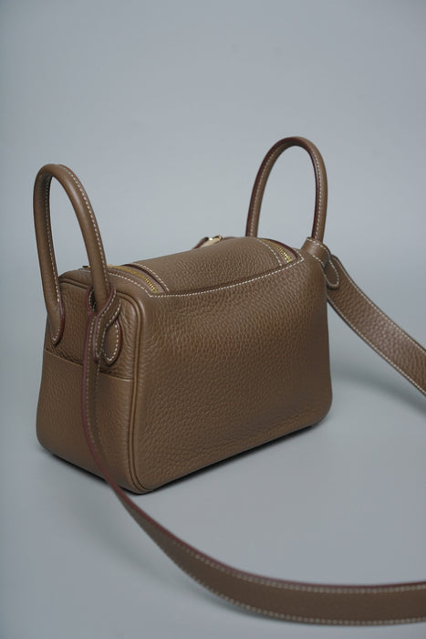 Hermes Mini Lindy in Etoupe Ghw