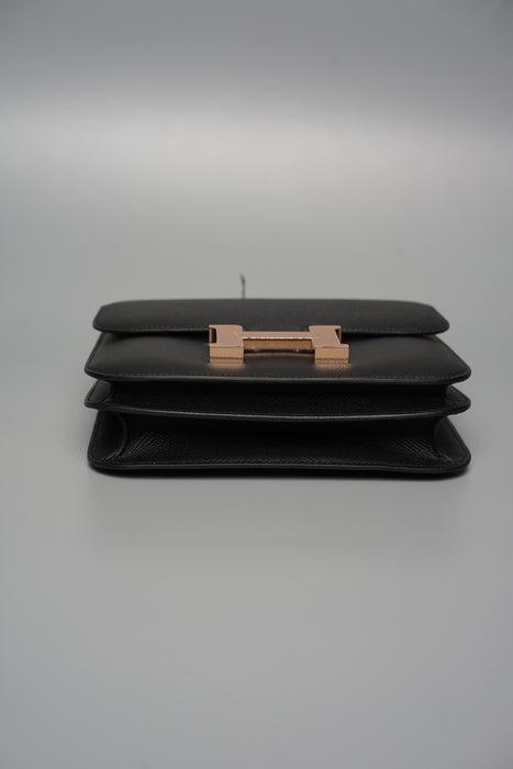 Hermes Constance 18 in Black Epsom Rghw (Brand New)