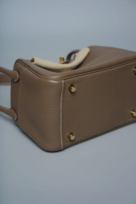 Hermes Mini Lindy in Etoupe Ghw