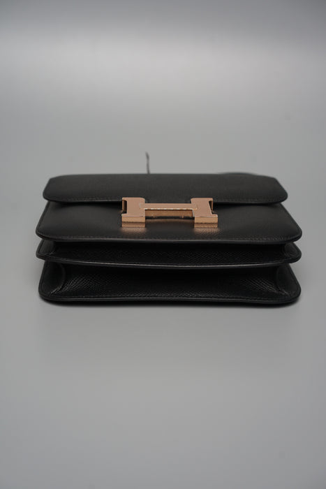 Hermes Constance 18 in Black Epsom Rghw (Brand New)