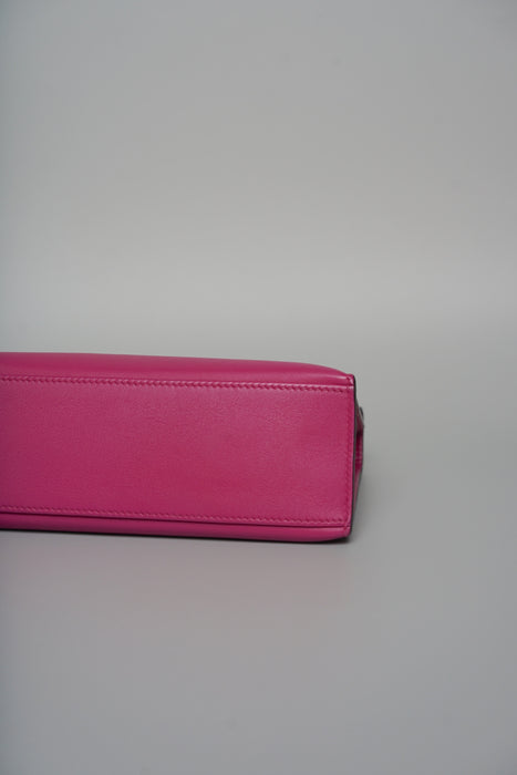 Hermes Kelly Pochette in Rose Pourpre Swift Phw