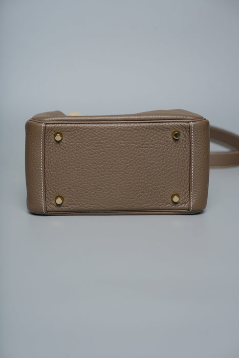 Hermes Mini Lindy in Etoupe Ghw