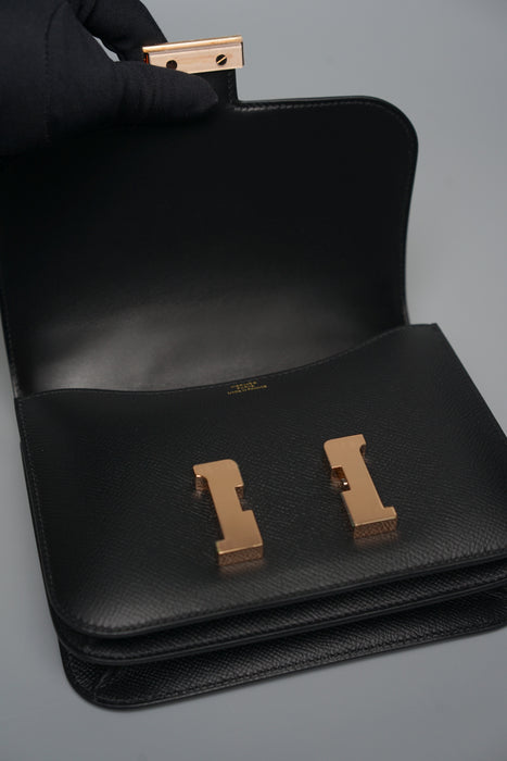 Hermes Constance 18 in Black Epsom Rghw (Brand New)