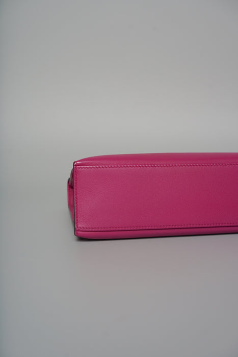 Hermes Kelly Pochette in Rose Pourpre Swift Phw