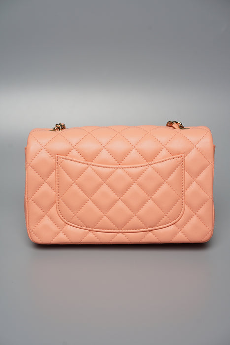 Chanel Mini Rectangular in Peach Lambskin (Brand New)