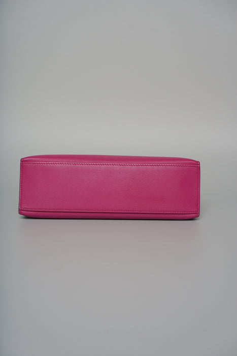 Hermes Kelly Pochette in Rose Pourpre Swift Phw