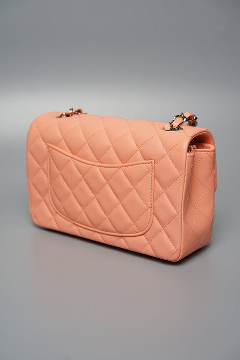 Chanel Mini Rectangular in Peach Lambskin (Brand New)