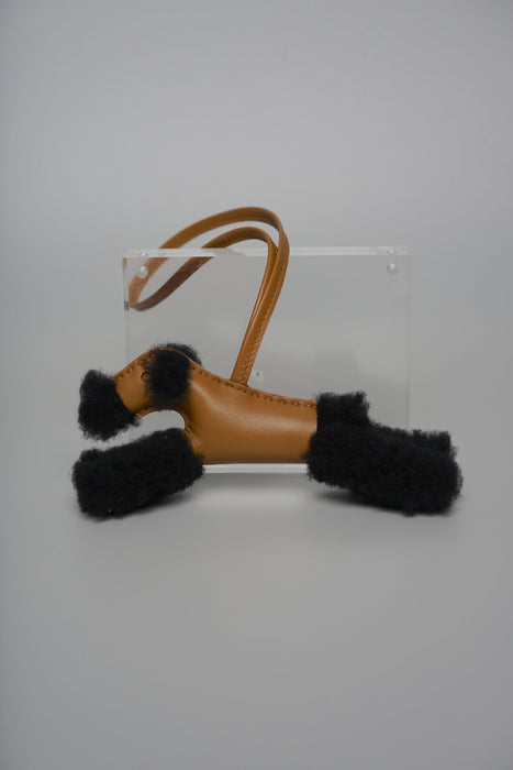 Hermes Wool Budy Charm in Noir/Kraft (Brand New)