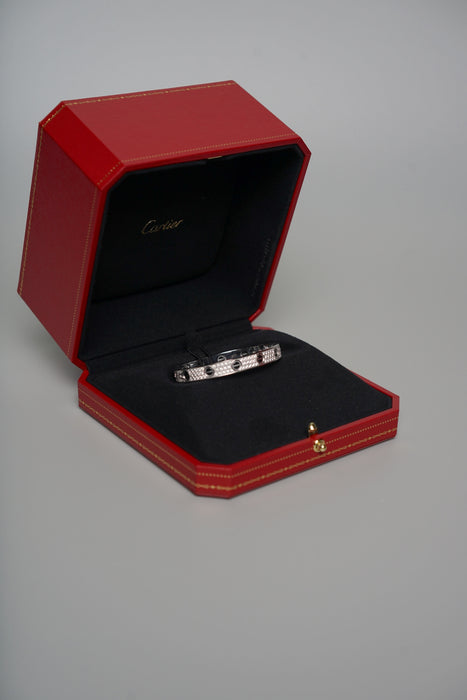Cartier Love Bracelet, Full Paved Diamonds in White Gold Size 15 (Brand New)