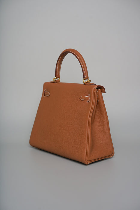 Hermes Kelly 25 in Gold Togo Bghw (Brand New)