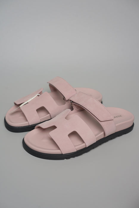Hermes Chypre Sandals in Rose Porcelaine Size 37 (Brand New)