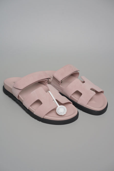 Hermes Chypre Sandals in Rose Porcelaine Size 37 (Brand New)