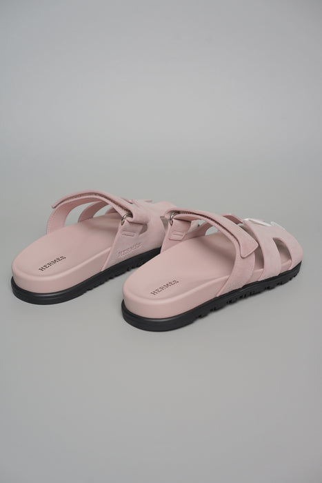 Hermes Chypre Sandals in Rose Porcelaine Size 37 (Brand New)